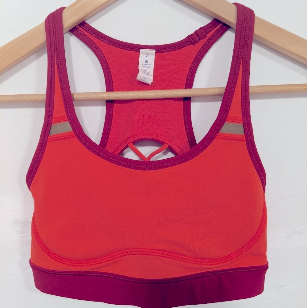 Lululemon Sweaty Or Not Bra II Alarming/Cranberry 2 - Picture 10 of 16
